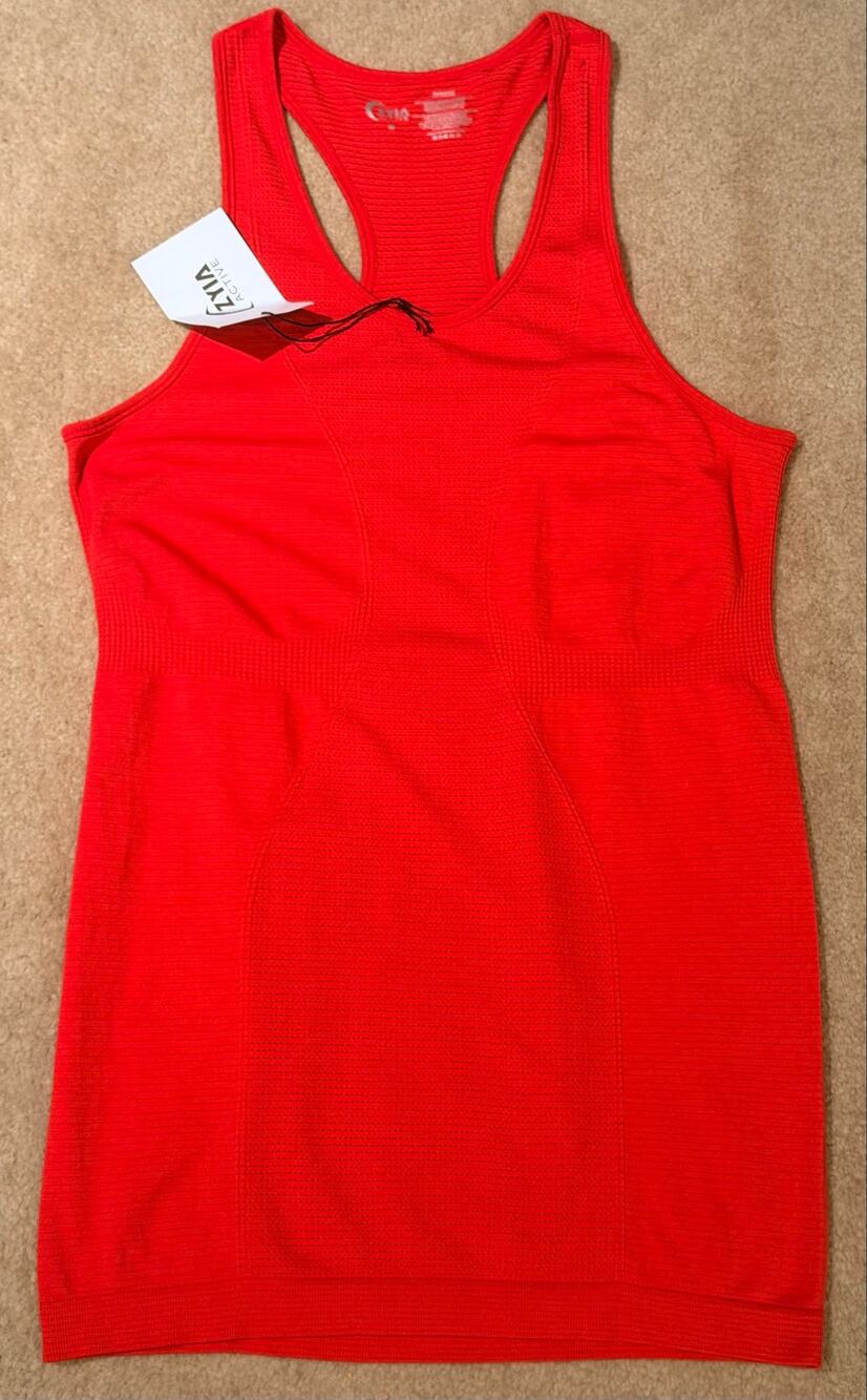 Zyia Active Seamless Racerback Tank Top Red Women's Medium Workout Athletic NWT